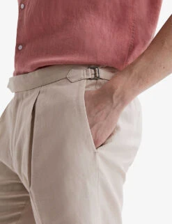 Reiss Path Side-adjuster Regular-fit Cotton-linen Blend Shorts 11 Reiss Path Side-adjuster Regular-fit Cotton-linen Blend Shorts -Metro Style Shop R04098645 STONE ALT04