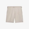 Reiss Path Side-adjuster Regular-fit Cotton-linen Blend Shorts -Metro Style Shop R04098645 STONE M
