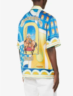 Casablanca Paysage Graphic-print Relaxed-fit Silk Shirt -Metro Style Shop R04099474 PAYSAGE ALT03