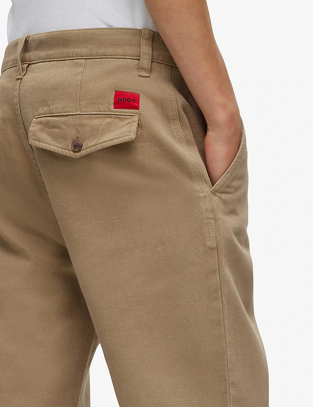 Hugo Logo-patch Slim-fit Tapered-leg Cotton Trousers 7 Hugo Logo-patch Slim-fit Tapered-leg Cotton Trousers - Image 5