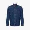 Hugo Western-style Kent-collar Relaxed-fit Denim Shirt -Metro Style Shop R04101133 LIGHTPASTELBLUE M