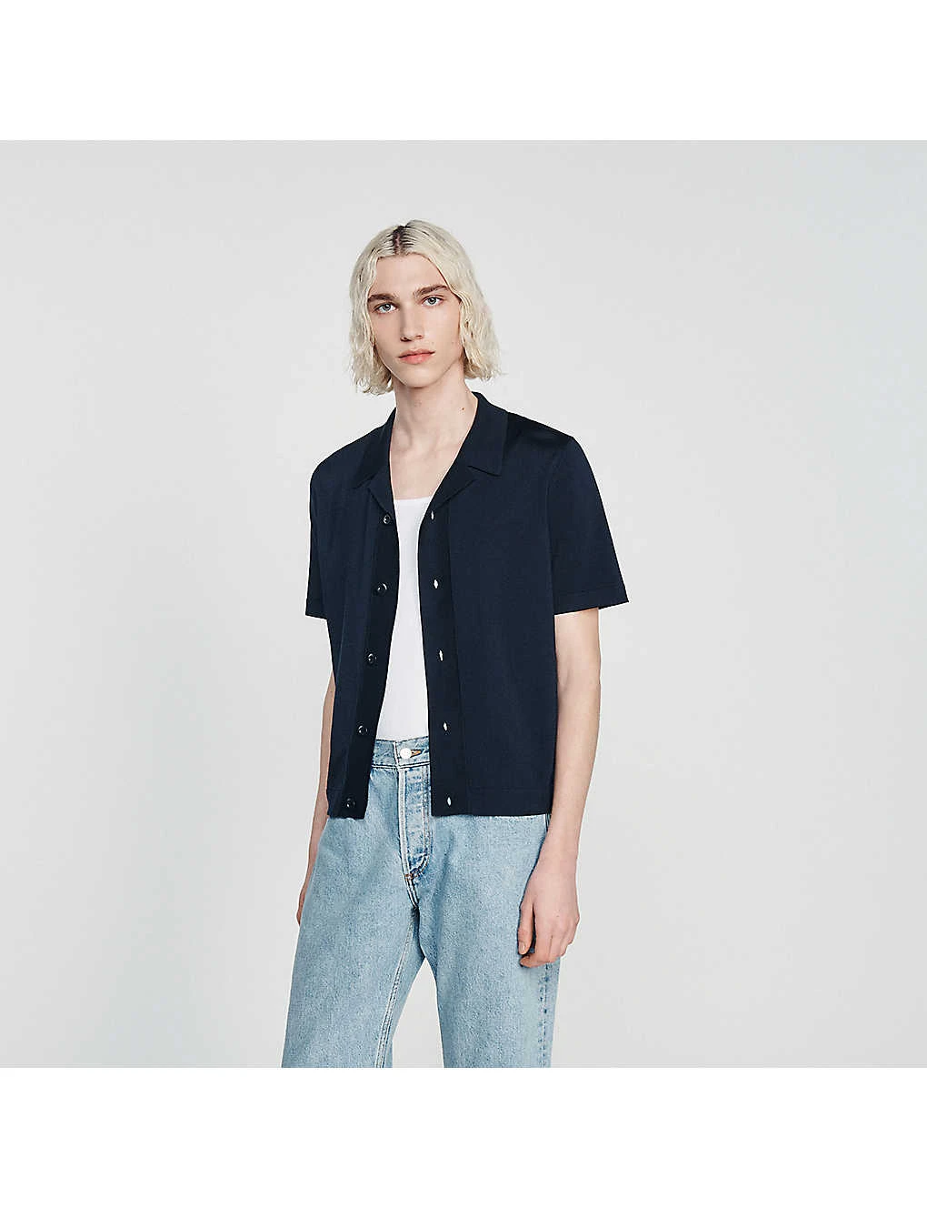 Sandro V-neck Cotton-blend Knitted Vest 5 Sandro V-neck Cotton-blend Knitted Vest - Image 3