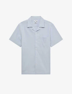 Reiss Saka Regular-fit Short-sleeve Cotton-blend Shirt
