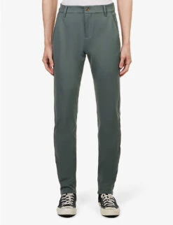 Paige Stafford Slim-leg Mid-rise Stretch-woven Trousers -Metro Style Shop R04111350 JADEDCRYSTAL ALT02