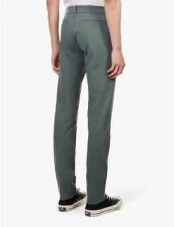 Paige Stafford Slim-leg Mid-rise Stretch-woven Trousers -Metro Style Shop R04111350 JADEDCRYSTAL ALT03