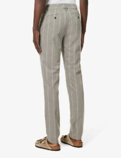 Paige Stafford Striped-pattern Straight-leg Regular-fit Stretch-woven Trousers -Metro Style Shop R04111362 OYSTERSHELL ALT03