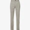 Paige Stafford Striped-pattern Straight-leg Regular-fit Stretch-woven Trousers -Metro Style Shop R04111362 OYSTERSHELL M
