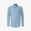PAUL SMITH Pearlescent Button-up Regular-fit Linen Shirt -Metro Style Shop R04114865 BLUE M