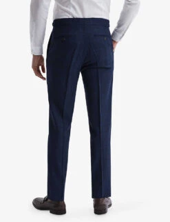 Reiss Royce Slim-fit Prince Of Wales-check Wool Trousers 10 Reiss Royce Slim-fit Prince Of Wales-check Wool Trousers -Metro Style Shop R04116697 NAVY ALT03