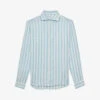 Reiss Ruban Regular-fit Long-sleeve Linen Shirt -Metro Style Shop R04116717 AQUAMARINESTRI M