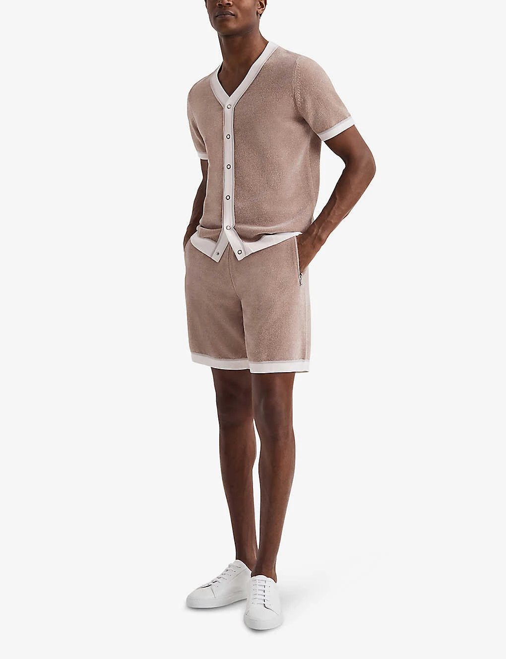 Reiss Striker Contrast-trim Pressed-stud Knitted Shirt 4 Reiss Striker Contrast-trim Pressed-stud Knitted Shirt - Image 2