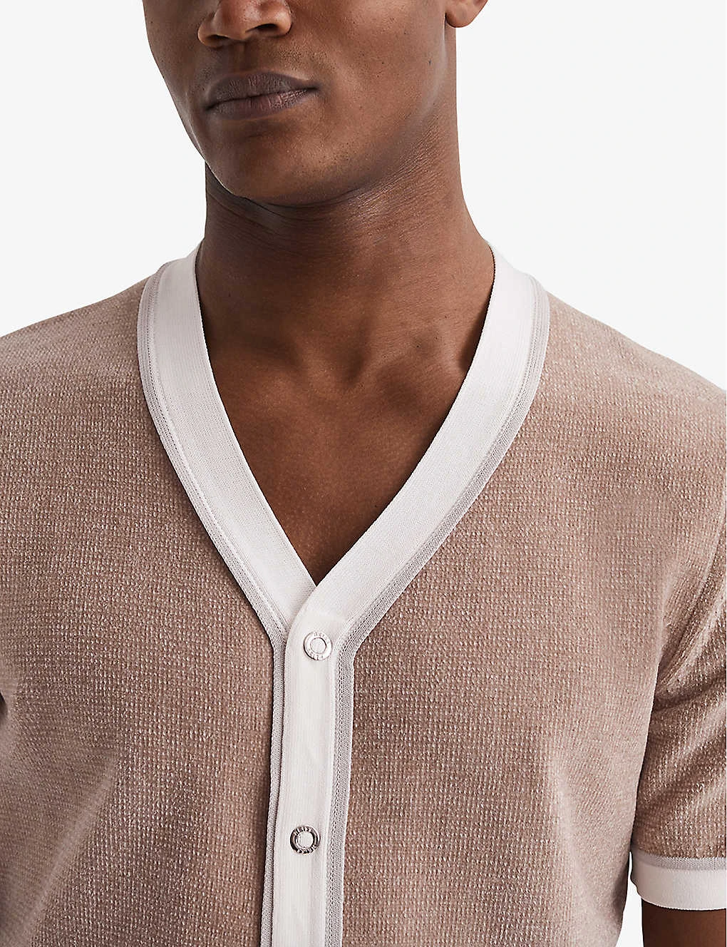 Reiss Striker Contrast-trim Pressed-stud Knitted Shirt 7 Reiss Striker Contrast-trim Pressed-stud Knitted Shirt - Image 5