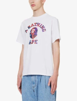 Crazy College Camouflage-print Cotton-jersey T-shirt -Metro Style Shop R04118332 WHITE ALT02