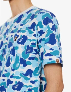 ABC Camo Brand-appliqué Regular-fit Cotton-jersey T-shirt -Metro Style Shop R04118353 BLUE ALT04