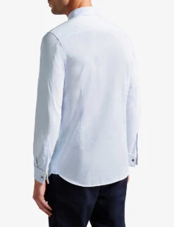 Ted Baker Regular-fit Cotton-blend Shirt -Metro Style Shop R04121875 PLBLUE ALT03