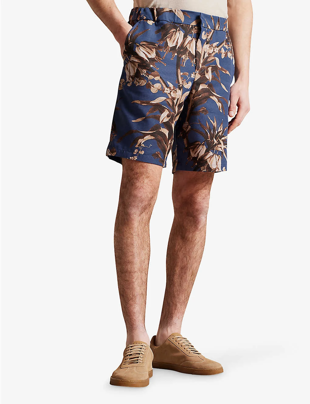Ted Baker Floral-print Elasticated-waist Cotton Shorts 5 Ted Baker Floral-print Elasticated-waist Cotton Shorts - Image 3
