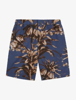 Ted Baker Floral-print Elasticated-waist Cotton Shorts