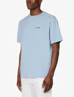 Calvin Klein Logo-embroidered Cotton And Recycled Polyester-blend T-shirt -Metro Style Shop R04123667 ICELANDBLUE ALT02