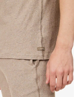 Calvin Klein Crewneck Brand-tab Stretch-cotton T-shirt -Metro Style Shop R04123677 ELEMENTHEATHER ALT04