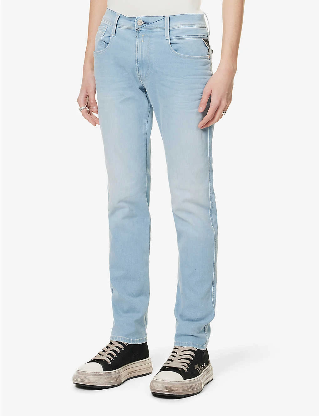 Replay Anbass Faded-wash Tapered Slim-fit Stretch-denim Jeans 5 Replay Anbass Faded-wash Tapered Slim-fit Stretch-denim Jeans - Image 3
