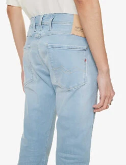 Replay Anbass Faded-wash Tapered Slim-fit Stretch-denim Jeans 14 Replay Anbass Faded-wash Tapered Slim-fit Stretch-denim Jeans -Metro Style Shop R04125084 LIGHTBLUE ALT05