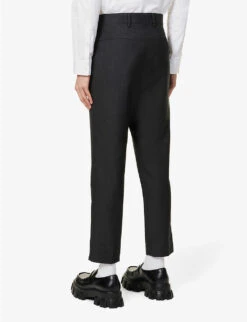 Prada Single-breasted Tapered-leg Cropped Wool-blend Trousers -Metro Style Shop R04125441 ANTHRACITE ALT03