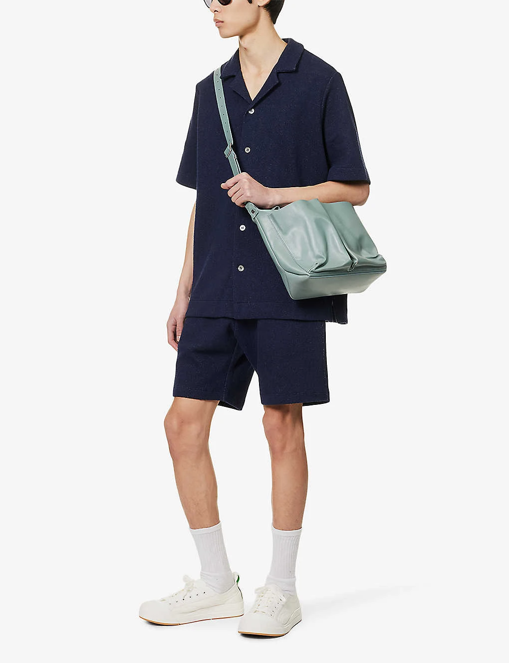 PAUL SMITH Bouclé-texture Brand-patch Cotton-blend Shorts 4 PAUL SMITH Bouclé-texture Brand-patch Cotton-blend Shorts - Image 2