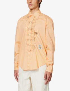 Upcycled Floral-embroidered Faux Gemstone-embellished Woven Shirt -Metro Style Shop R04126423 MULTI ALT02