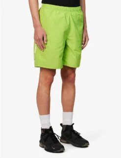One Point Brand-embroidered Cotton-blend Shorts -Metro Style Shop R04127069 GREEN ALT02