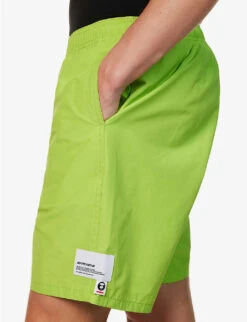 One Point Brand-embroidered Cotton-blend Shorts -Metro Style Shop R04127069 GREEN ALT04