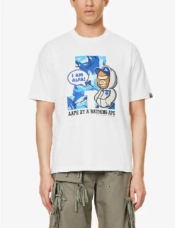 Varsity Graphic-print Cotton-jersey T-shirt -Metro Style Shop R04127073 WHITE ALT02