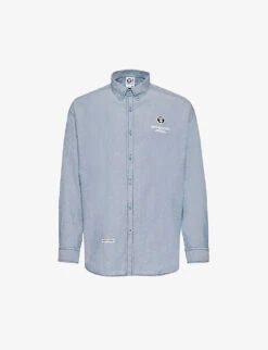 Chambray Logo-embellished Regular-fit Cotton Shirt