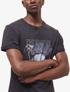 THE KOOPLES Graphic-print Regular-fit Cotton T-shirt -Metro Style Shop R04127690 BLA55 ALT04