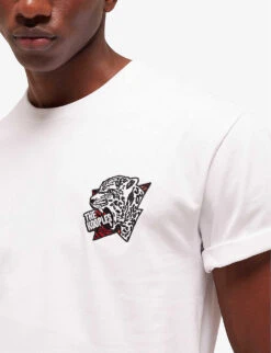 THE KOOPLES Graphic-print Cotton-jersey T-shirt 13 THE KOOPLES Graphic-print Cotton-jersey T-shirt -Metro Style Shop R04127699 WHI01 ALT05