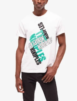 THE KOOPLES Graphic-print Relaxed-fit Cotton T-shirt -Metro Style Shop R04127786 GRN23 ALT02