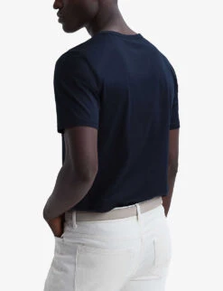 Reiss Caspian Cotton-jersey T-shirt -Metro Style Shop R04127801 NAVY ALT03