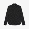 THE KOOPLES Diamond-motif Slim-fit Woven Shirt -Metro Style Shop R04127929 BLA09 M