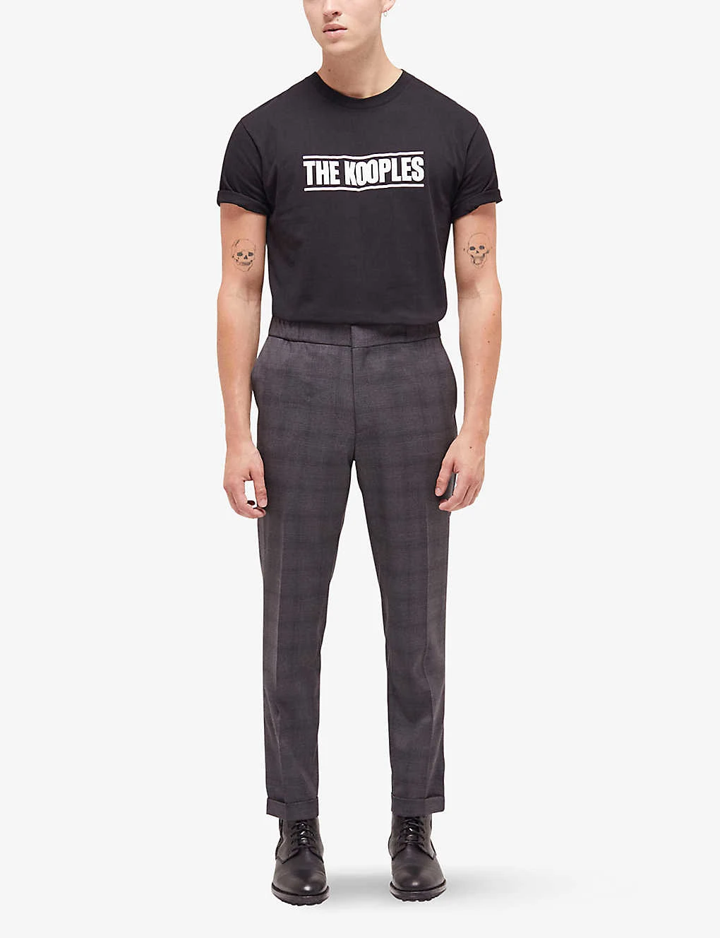THE KOOPLES Prince Of Wales-check Regular-fit Straight-leg Stretch-woven Trousers 4 THE KOOPLES Prince Of Wales-check Regular-fit Straight-leg Stretch-woven Trousers - Image 2