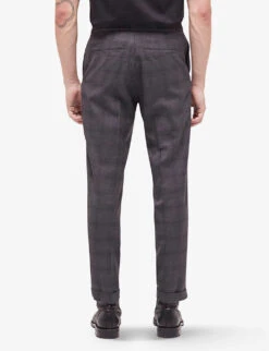 THE KOOPLES Prince Of Wales-check Regular-fit Straight-leg Stretch-woven Trousers 9 THE KOOPLES Prince Of Wales-check Regular-fit Straight-leg Stretch-woven Trousers -Metro Style Shop R04127971 BLA01 ALT03