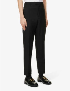 Bottega Veneta Pressed-crease Straight-leg Wool Trousers 9 Bottega Veneta Pressed-crease Straight-leg Wool Trousers -Metro Style Shop R04129497 BLACK ALT02