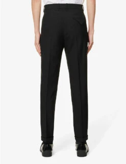 Bottega Veneta Pressed-crease Straight-leg Wool Trousers 10 Bottega Veneta Pressed-crease Straight-leg Wool Trousers -Metro Style Shop R04129497 BLACK ALT03