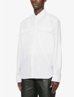 Bottega Veneta Flap-pocket Relaxed-fit Cotton-poplin Shirt 9 Bottega Veneta Flap-pocket Relaxed-fit Cotton-poplin Shirt -Metro Style Shop R04129507 WHITE ALT02