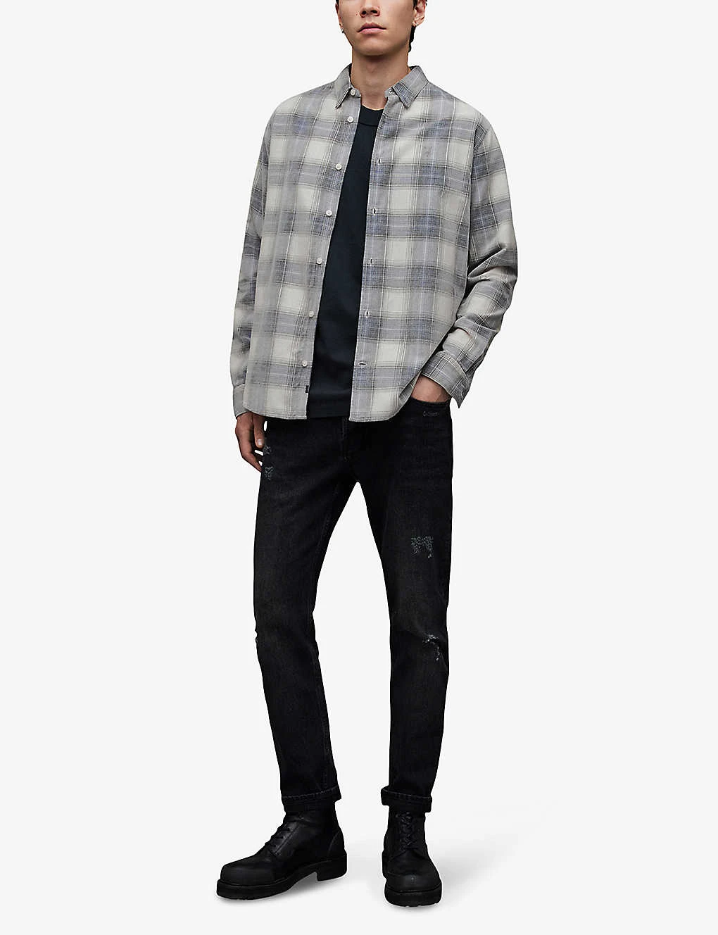 AllSaints Galdana Plaid-patterned Cotton Flannel Shirt 3 AllSaints Galdana Plaid-patterned Cotton Flannel Shirt - Image 2