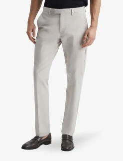 Reiss Eastbury Slim-fit Mid-rise Stretch-cotton Chinos -Metro Style Shop R04135025 STONE ALT02