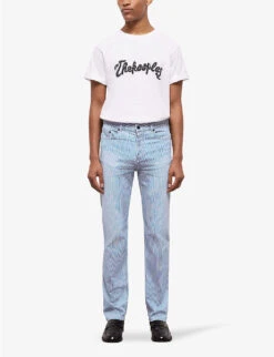 THE KOOPLES Stripe-print Slim-fit Jeans 9 THE KOOPLES Stripe-print Slim-fit Jeans -Metro Style Shop R04136185 BLUE6 ALT02