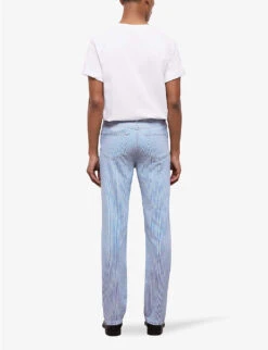 THE KOOPLES Stripe-print Slim-fit Jeans 10 THE KOOPLES Stripe-print Slim-fit Jeans -Metro Style Shop R04136185 BLUE6 ALT03