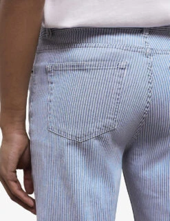 THE KOOPLES Stripe-print Slim-fit Jeans 11 THE KOOPLES Stripe-print Slim-fit Jeans -Metro Style Shop R04136185 BLUE6 ALT04