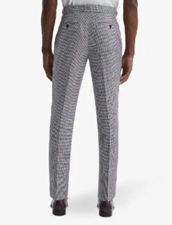 Reiss Squad Slim-fit Tapered-leg Linen Trousers -Metro Style Shop R04136980 NAVY ALT03