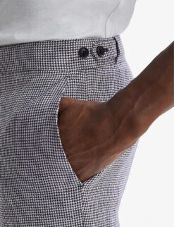 Reiss Squad Slim-fit Tapered-leg Linen Trousers -Metro Style Shop R04136980 NAVY ALT04