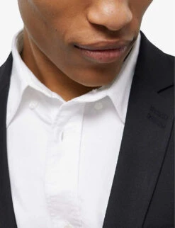 THE KOOPLES Patch-pocket Casual-fit Cotton Oxford Shirt -Metro Style Shop R04137099 WHI01 ALT04